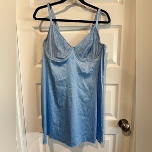 Auden Light Blue Lace Trim Slip - EUC